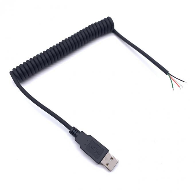 Cavo a molla avvolto USB per aprire 4 cavi nudi in scatola Cable finale 6