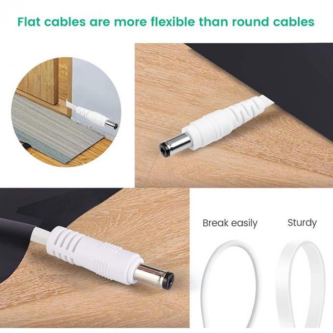 1m 3m 5m 12V Maschio a Maschio Femmina Flat DC 5.5x2.1mm 5.5x2.5mm 3.5x1.35mm Cable di estensione di corrente Jack a canna per telecamera di sorveglianza LED 6