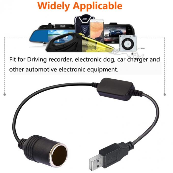 USB A Maschio a 12v Car Cigarette Lighter Socket Female Power Converter Cable 4