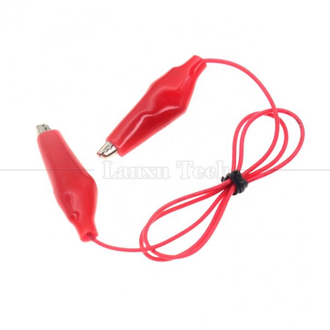 Nero Rosso Elettrico Alligatore Crocodile Clamps Clips Cable di prova di potenza della batteria 1