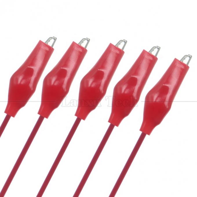 Nero Rosso Elettrico Alligatore Crocodile Clamps Clips Cable di prova di potenza della batteria 0