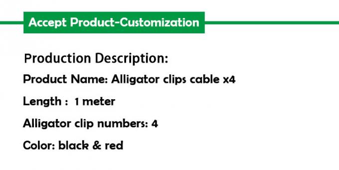 12v doppio terminale nero rosso test elettrico porta Jumper filo alligatore Crocodile clip cavo 0