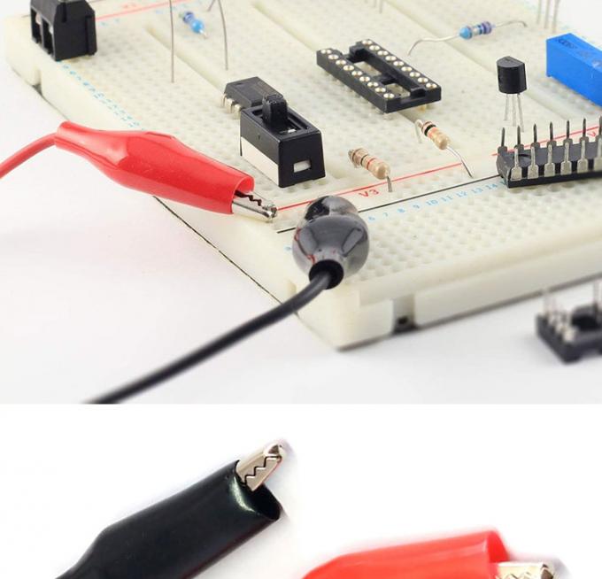 12v doppio terminale nero rosso test elettrico porta Jumper filo alligatore Crocodile clip cavo 4