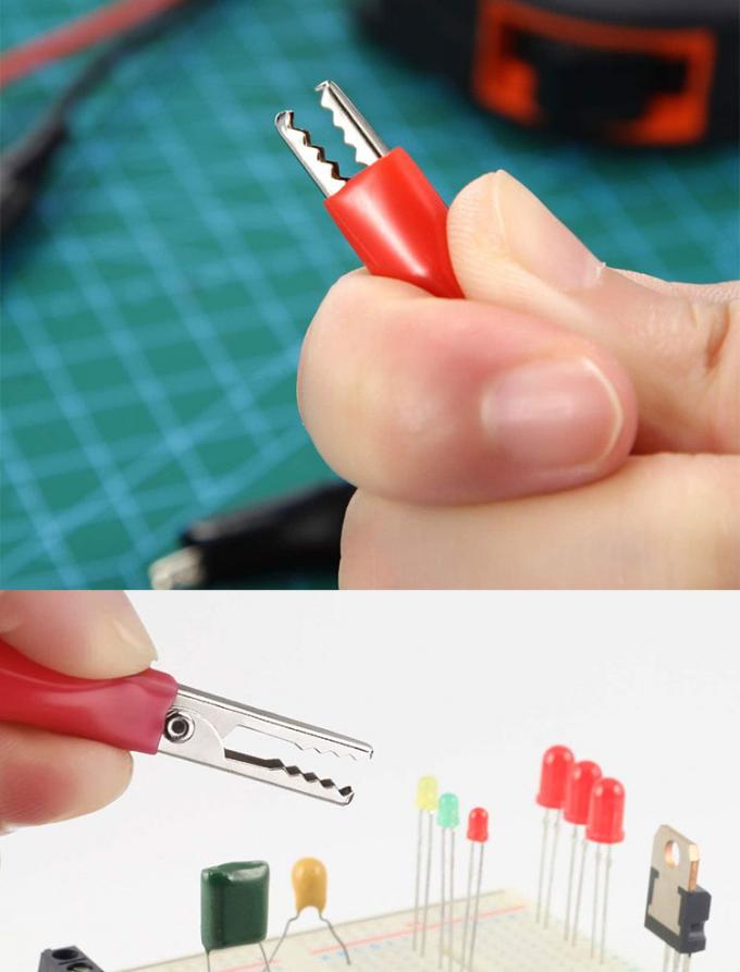 12v doppio terminale nero rosso test elettrico porta Jumper filo alligatore Crocodile clip cavo 3