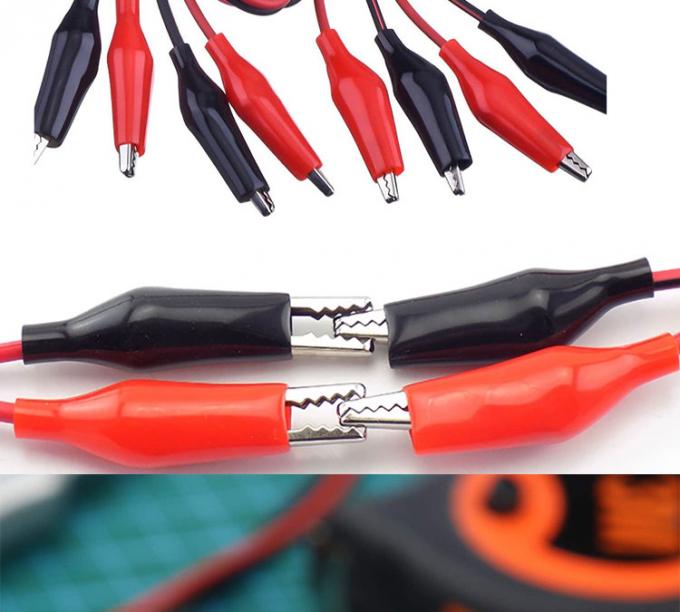 12v doppio terminale nero rosso test elettrico porta Jumper filo alligatore Crocodile clip cavo 2