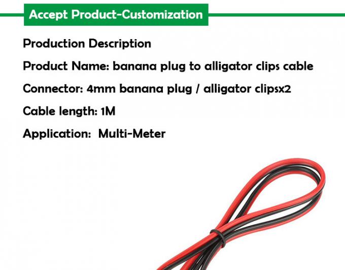 Clip alligatore coccodrillo per la spina di banana Test cavo di filo di piombo per il circuito multimetro 0