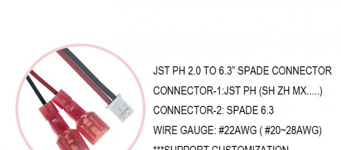 JST PH SH ZH XH MX 2 3 4 5 6 7 8 connettore a pin per cavo terminale a spade da 6,3 mm 0