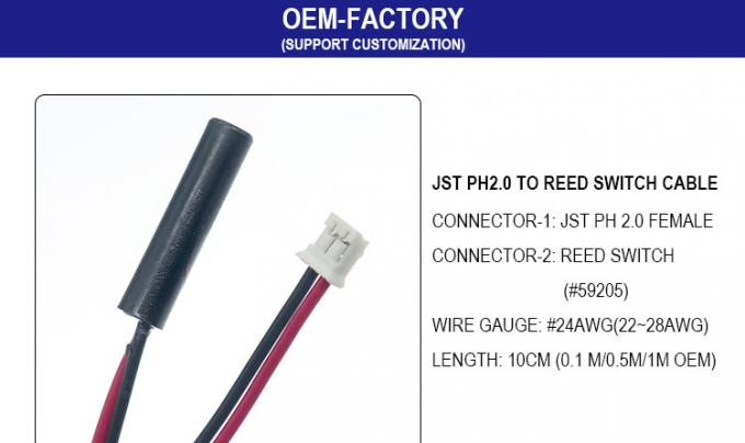 OEM personalizzato JST PH 2.0 SH ZH XH MX a Cavo di imbracatura sensore di commutazione a canna magnetica 0