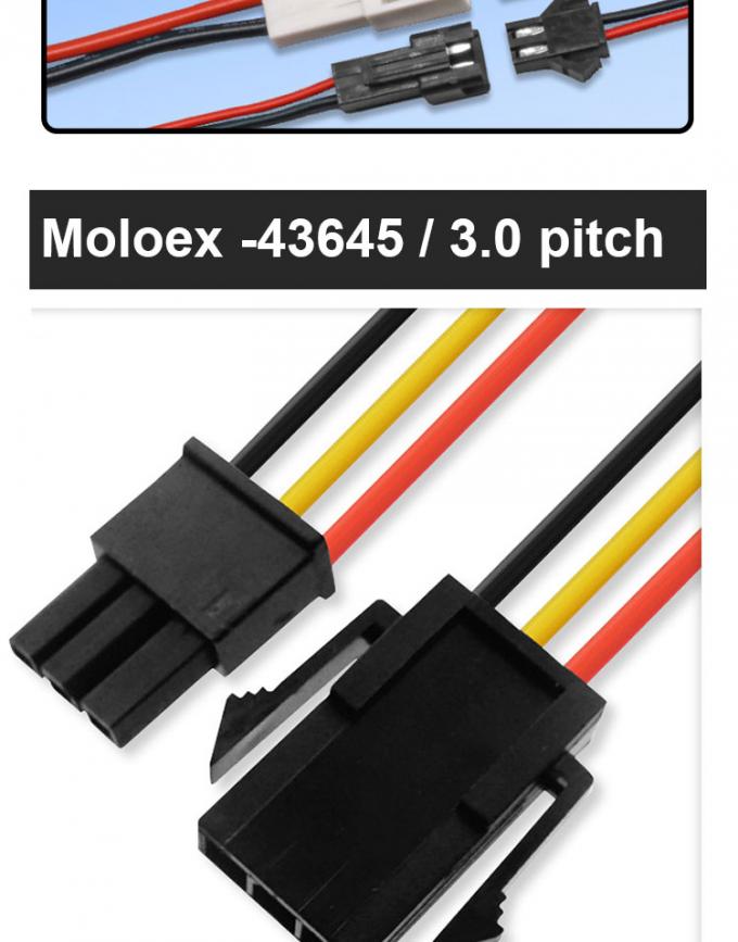 Fabbrica OEM personalizzata 2 pin 3p 4p 5p 6p 7p 8p Molex 43645 Cavo di passo da 3,0 mm per LED 3