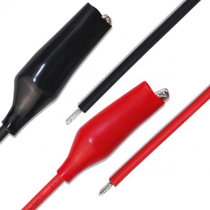 Cable di alimentazione per test a clip di alligatore singolo nero rosso 2