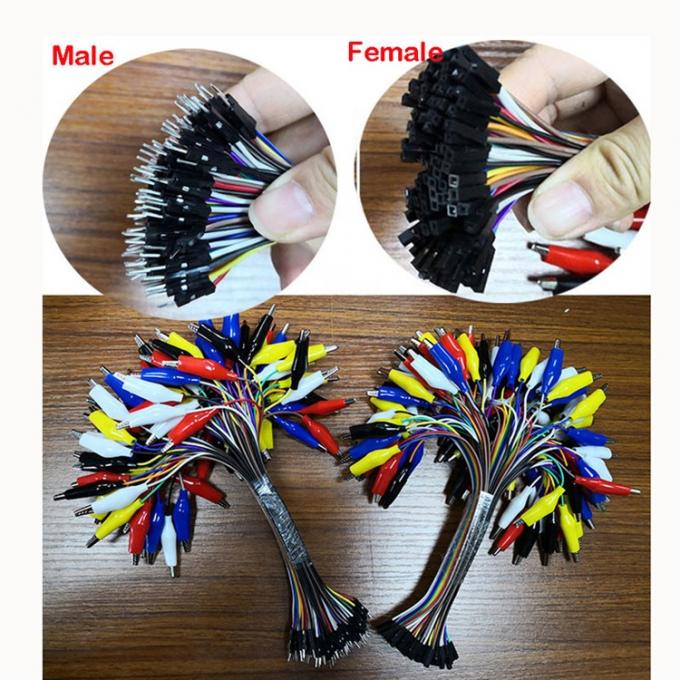 10 pin Alligator Clip to Female Dupont Breadboard Test Lead Jumper Wires per Raspbrry Pi 2