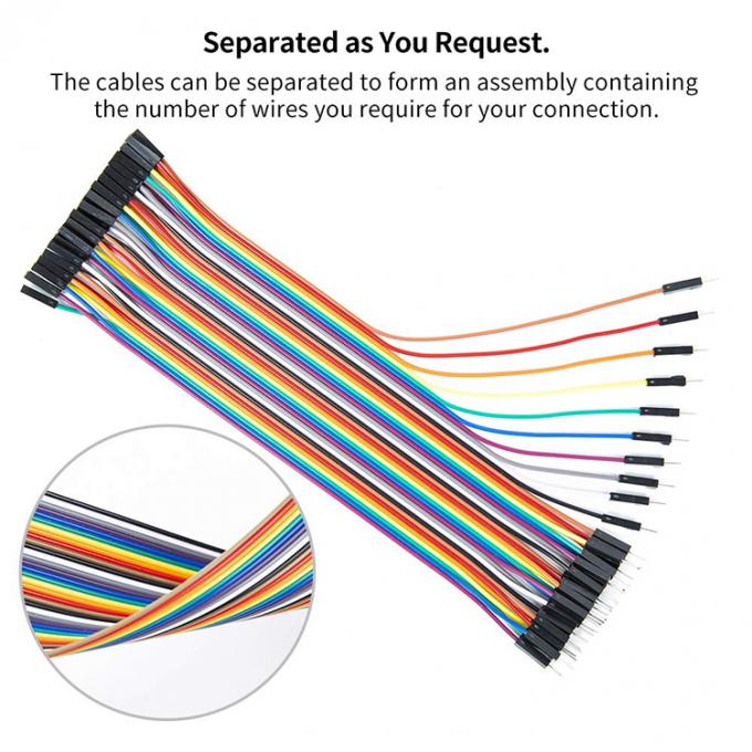 40 PIN Maschio Femminile a Maschio Femminile Dupont GPIO Cable Breadboard Jumper Wire per Arduino 9