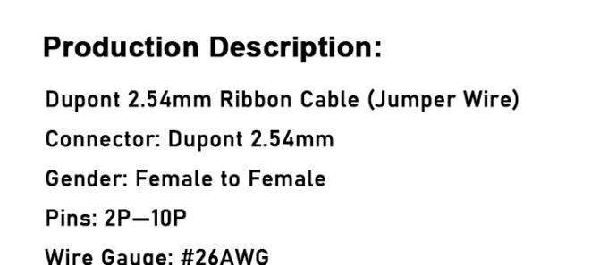 2p 3p 4p 5p 6p 7p 8p 9p 10p Femmina a Femmina 2.54mm Dupont Connector Ribbon Jumper Wire 0