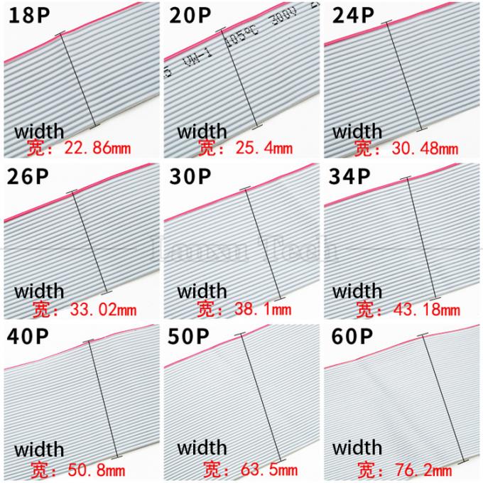 IDC 2,54 mm connettore 8 10 12 14 16 18 20 30 40 50 60 PIN 1,27 mm cavo a nastro piatto grigio 3