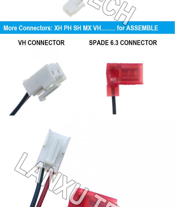VH 2P 3.96mm Pitch a 90 gradi angolo 6.3 Spade Connector Assemblaggio cavo cablaggio 1