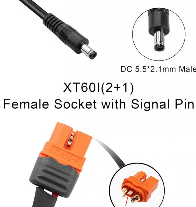 DC 5.5x2.1mm 5.5x2.5mm Plug Male Barrel Jack to XT60 Battery Connector Wire Cable per pannelli solari FPV 3