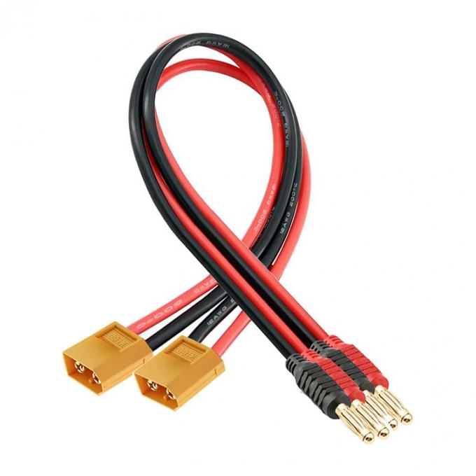 14AWG XT60 Male Plug to 4mm Banana Connector Cable per RC Lipo Battery Charge FPV Drone 1