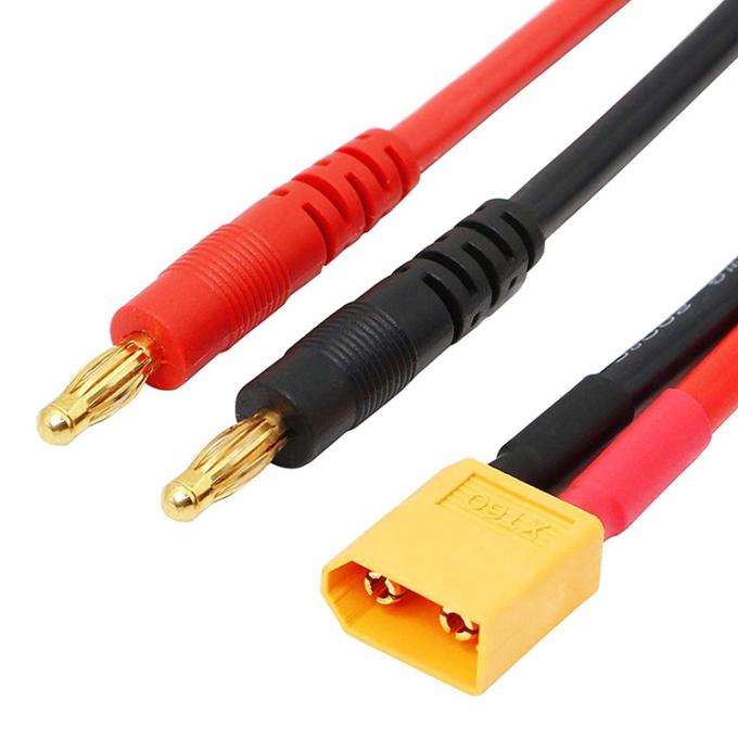 14AWG XT60 Male Plug to 4mm Banana Connector Cable per RC Lipo Battery Charge FPV Drone 2