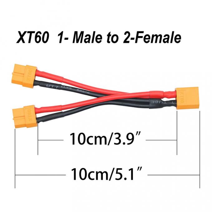 14AWG XT60 1 maschio a 2 femmine Y Splitter Cable di estensione per batteria RC Lipo 1
