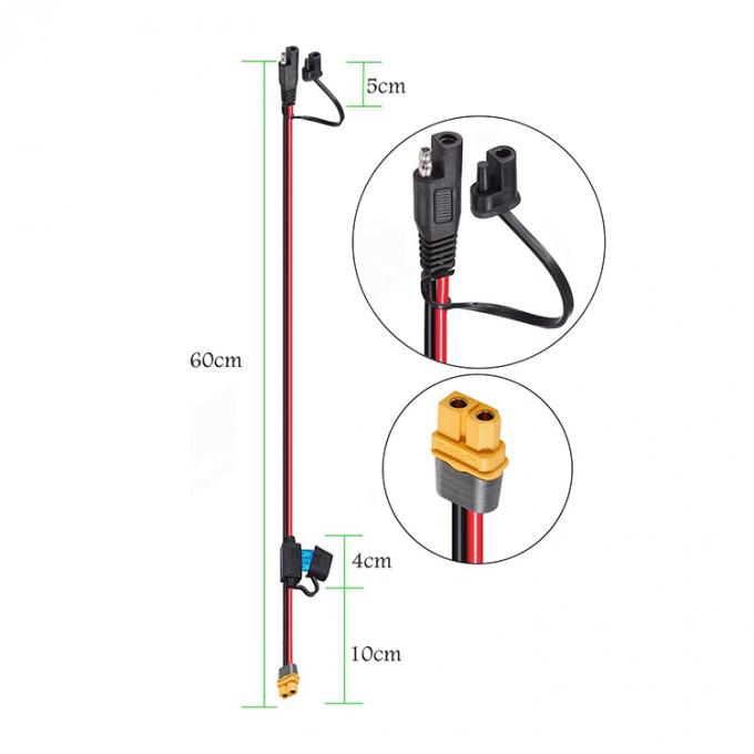 XT60 connettore femminile per il cavo di estensione SAE con portafusibili per centrale elettrica a pannelli solari 3