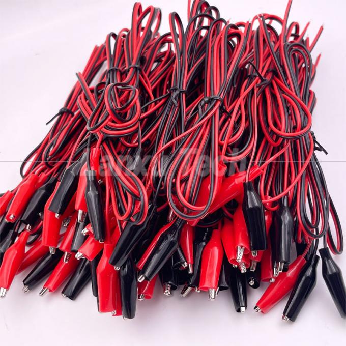 12v nero rosso test elettrico porta Jumper filo alligatore Crocodile clip cavo 5