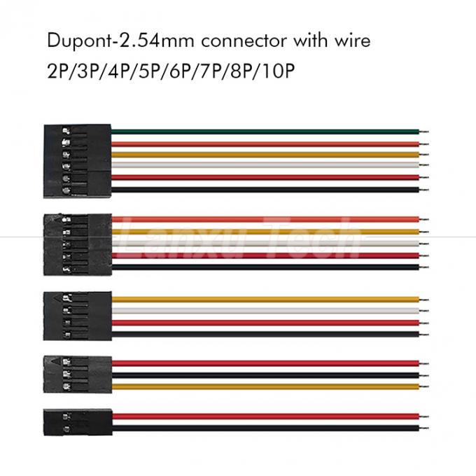 10cm 20cm 30cm 50cm 2 Pin 3 4 5 6 8 10 Pin Dupont 2.54mm Cable di connettore Jumper cablaggio 0