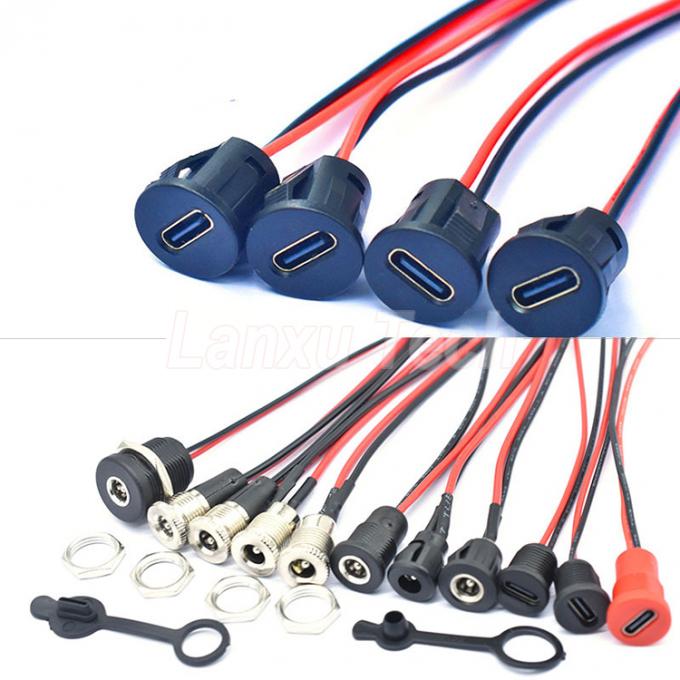 DC 022 5.5x2.1mm 5.5x2.5mm Femminile Socket Threaded Mount a JST SM 2 Pin Connector Cable 0