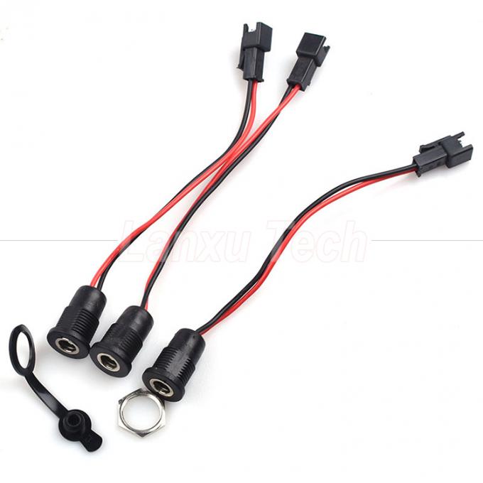 DC 022 5.5x2.1mm 5.5x2.5mm Femminile Socket Threaded Mount a JST SM 2 Pin Connector Cable 4
