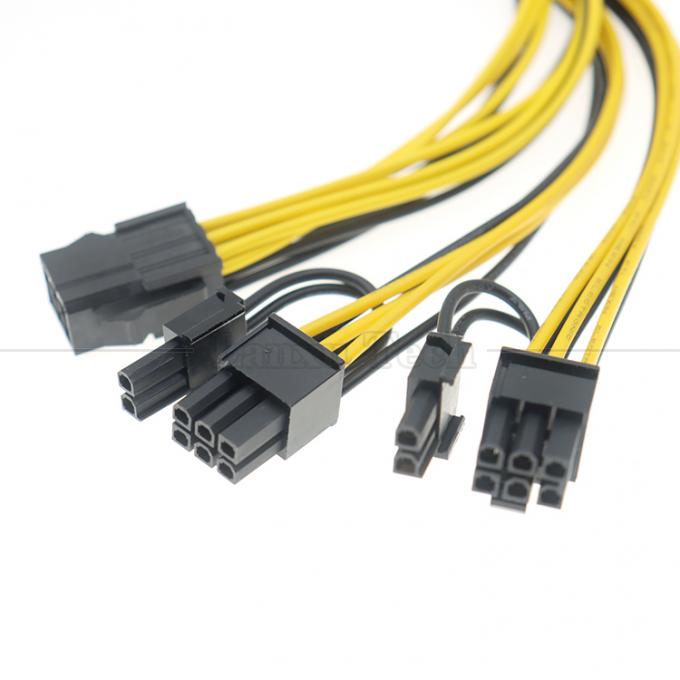 18AWG Pure Cooper Splitter 6 PIN femmina a doppia 8 PIN 6+2 maschio PCI Express PCIe Cable per schede grafiche GPU 4