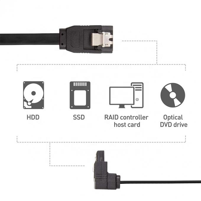 Alta velocità 6Gbps di blocco angolo destro di chiusura Sata III 3.0 cavo di estensione di alimentazione per disco rigido 1
