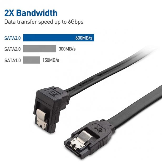 Alta velocità 6Gbps di blocco angolo destro di chiusura Sata III 3.0 cavo di estensione di alimentazione per disco rigido 2