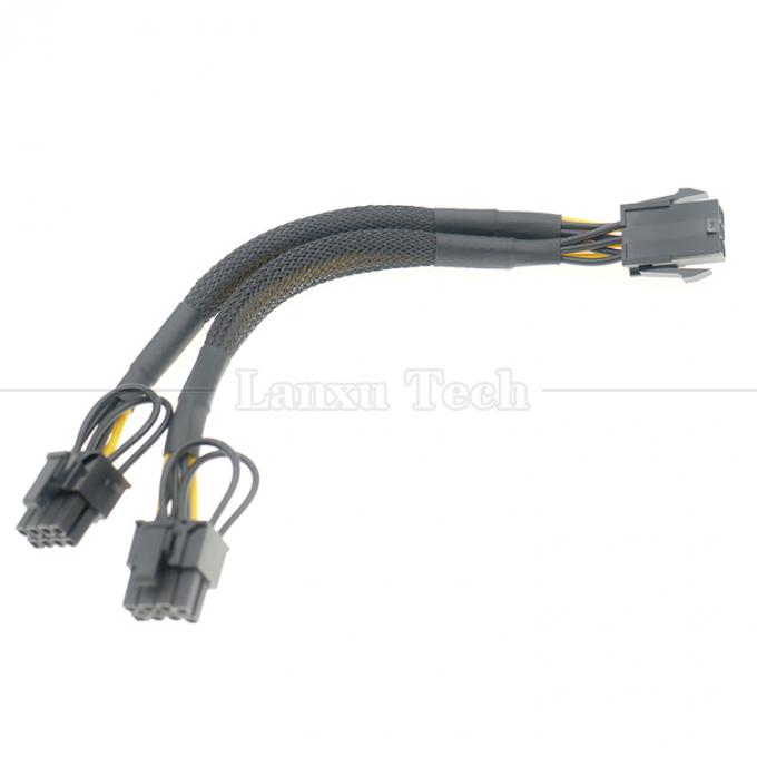 Sleeved 18AWG Pure Cooper Y Splitter 6 Pin to Dual 8 Pin 6+2 PCI Express Power Adapter Estensione cavo PCIe per GPU 6
