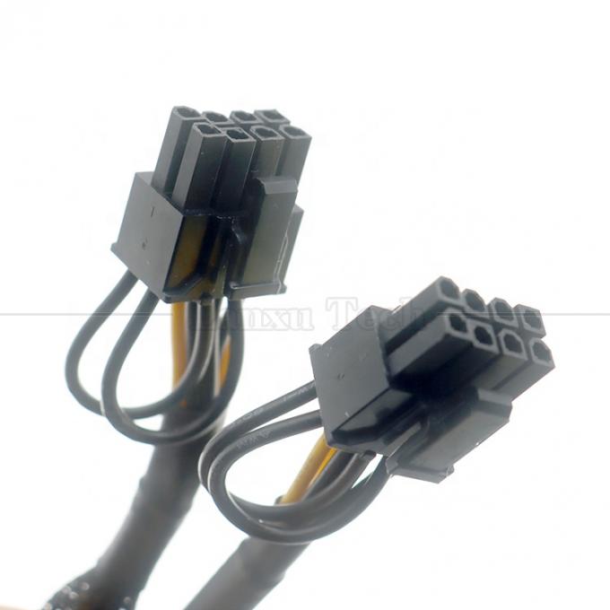 Sleeved 18AWG Pure Cooper Y Splitter 6 Pin to Dual 8 Pin 6+2 PCI Express Power Adapter Estensione cavo PCIe per GPU 3
