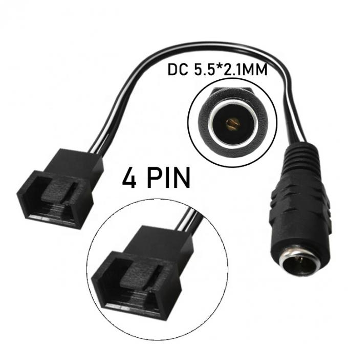 12V Femminile DC Plug to 3 4 Pin PC Case Fan Power PWM Adapter Extension Cable 0