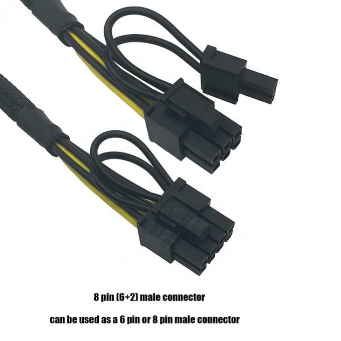 GPU 6 PIN femmina a doppia 8 PIN maschio 18AWG PCI Express Motherboard Power Supply Adapter PCIe Riser 3.0 Cable di estensione 2