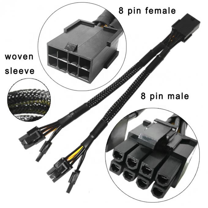 Sleeve tessuto PCIe 8 pin femmina a doppio 8 pin maschio PCI Express Grafica scheda video GPU cavo adattatore di alimentazione 0
