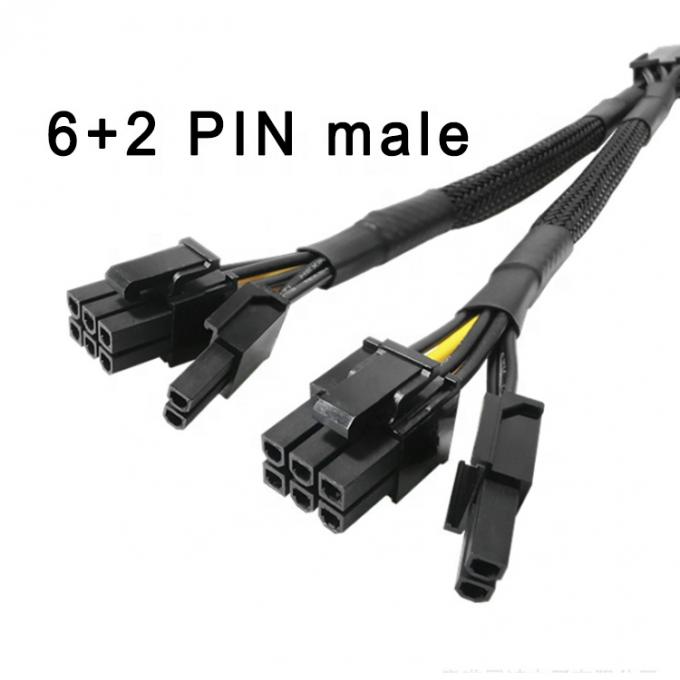 Sleeve tessuto PCIe 8 pin femmina a doppio 8 pin maschio PCI Express Grafica scheda video GPU cavo adattatore di alimentazione 1