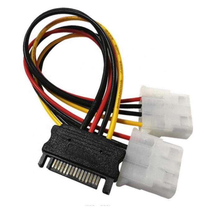 Sata 15 Pin Maschio a Dual Molex 4 Pin Lp4 IDE Femminile Hard Drive Power Y Adapter Converter Cable per HDD SSD 4