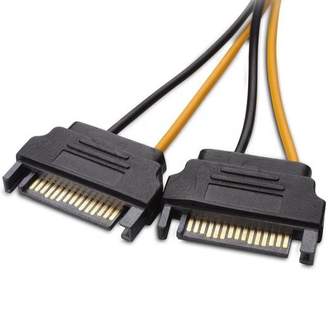 Splitter 8 pin PCIe Express maschio a doppio 15 pin Sata Power Adapter ATX Cable 3