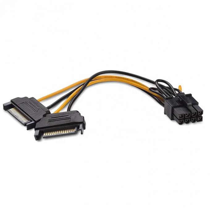 Splitter 8 pin PCIe Express maschio a doppio 15 pin Sata Power Adapter ATX Cable 5