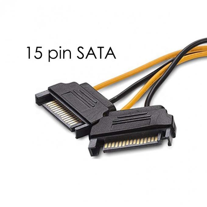 Splitter 8 pin PCIe Express maschio a doppio 15 pin Sata Power Adapter ATX Cable 4