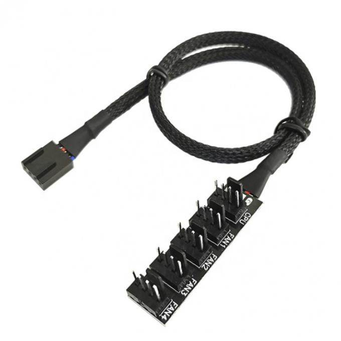 Da 1 a 5 modi 4 pin splitter PWM PC Fan Hub Cavo di alimentazione per ATX Computer Case 4 pin e 3 pin ventilatori di raffreddamento 5