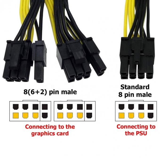 PCIe 8 pin maschio a doppio 8 pin maschio PCI Express Grafica scheda video GPU Splitter Power Adapter Cable 1