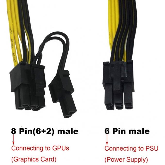 PCIE 6 pin a 8 pin GPU ATX scheda grafica video PCIE PCI Express cavo di alimentazione 1