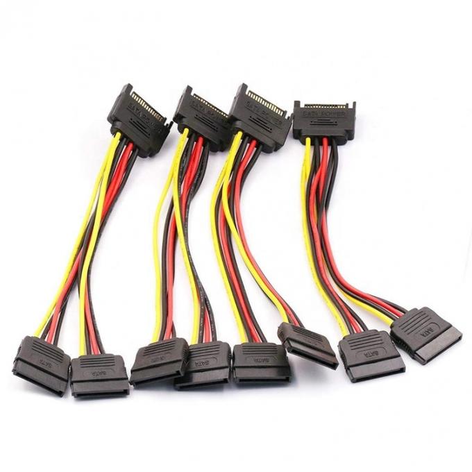 Dati da maschio a femmina Sata 15 Pin Power Y Splitter Cable per computer HDD SSD PC Case 5