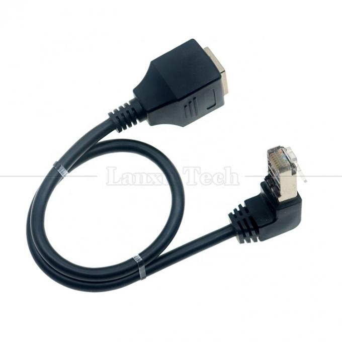 Angolo di 90 gradi RJ45 maschio a RJ45 femmina Socket Cat5e Ethernet Lan Cable 2