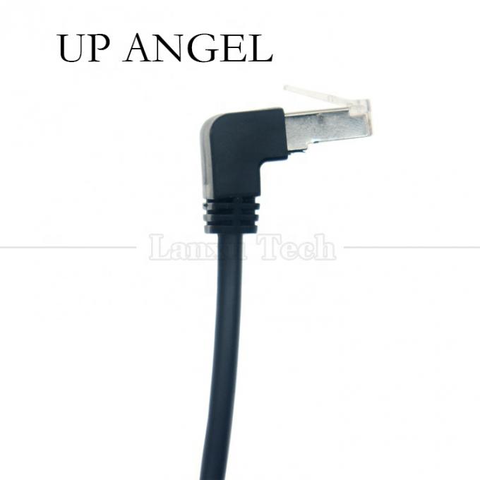 Angolo di 90 gradi RJ45 maschio a RJ45 femmina Socket Cat5e Ethernet Lan Cable 1