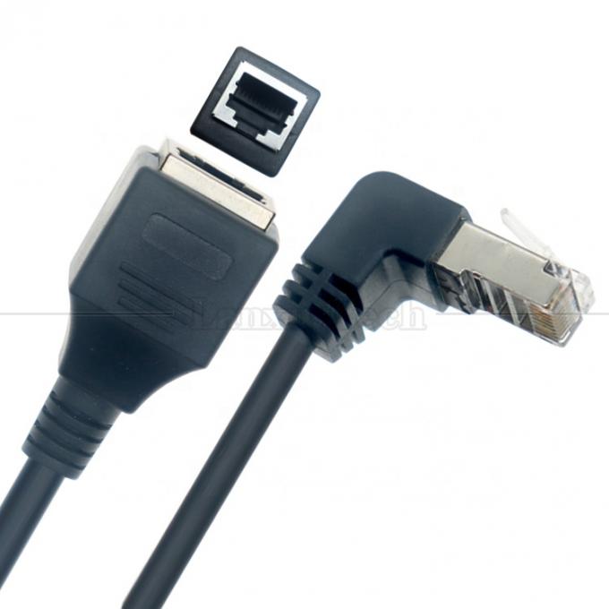 Angolo di 90 gradi RJ45 maschio a RJ45 femmina Socket Cat5e Ethernet Lan Cable 4