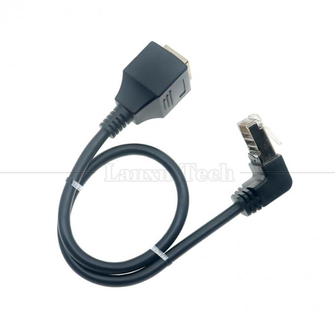 Cat5e In alto verso il basso angolo sinistro destro RJ45 Maschio a RJ45 Maschio a RJ45 Femminile Socket Panel Mount Ethernet Cable 0