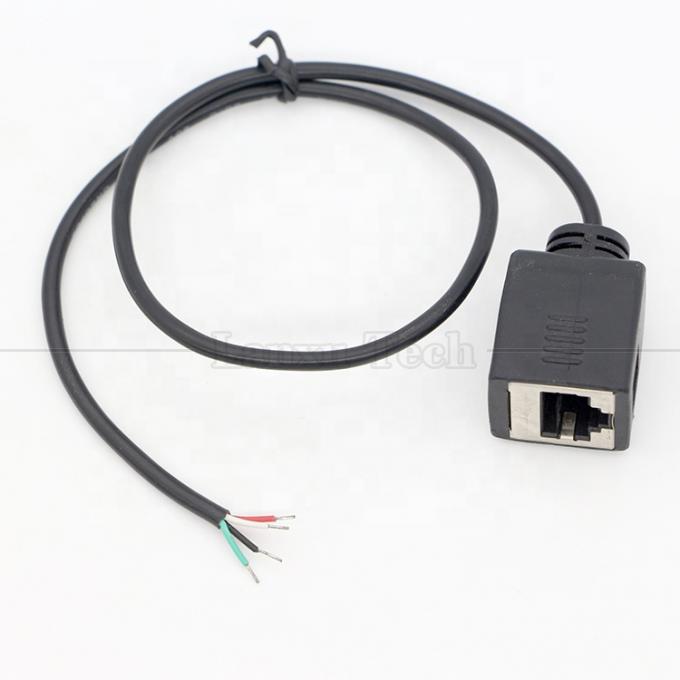 Femminile RJ45 presa per aprire saldatura in scatola 4 fili cavo a coda di porcellana a fine nudo 3